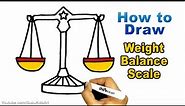 How to Draw weight balance scale easy