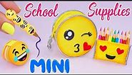 😍DIY: Miniature EMOJI School Supplies ( Backpack, Notebook, Pen, Pencil case) REALLY WORKS😍