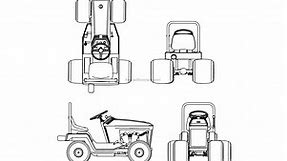 Riding Lawn Mower - Free CAD Drawings