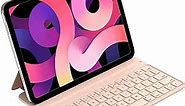 HOU iPad Air 5th/4th Generation Case with Keyboard(2022/2020),iPad pro 11 inch case with Keyboard(4th/3rd/2nd/1st),Folio,Slim,Magnetic Charging,Adjustable Angle Pink