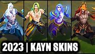 ALL KAYN SKINS SPOTLIGHT 2023 - HEARTSTEEL Kayn Newest Skin | League of Legends