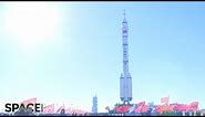 China rolls out Long March 2F rocket for Shenzhou 17 crew launch