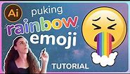 How to Draw a Puking Rainbow Emoji in Illustrator Easy Tutorial