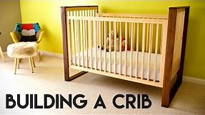 Mid-Century Modern Walnut and Maple Baby Crib // How To - Woodworking