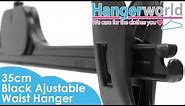 HANGERWORLD - Black Plastic Waistband Clip Hanger - 35cm