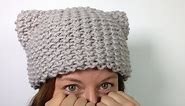 How to Loom Knit a Kitty Hat [SUPER EASY] - DIY TUTORIAL