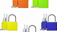 5Pcs Small Locks with Keys, Multicolor Luggage Locks ABS Plastic Covered Copper Keyed Padlock for Suitcase, Backpack, Gym Locker, Jewelry Box