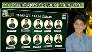 How to make cricket poster in pixellap . 11 player squad banner editing