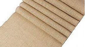 MDS Pack of 10 Pieces Wedding 12 x 108 inch Natural Burlap Table Runner, Rustic Farmhouse Jute Country Vintage Jute Burlap Roll for Wedding and Home Decor, Coffee, Tea, & Outdoor Tables - Natural