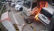 Watch This Severe Electric Car Fire And Explosion At A Charging Station
