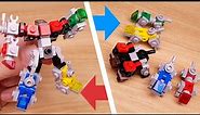 LEGO brick robot transformers tutorial - Lion combiners transformer - Lion V (similar to Voltron)