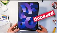 Purple iPad Air 5 (2022) unboxing
