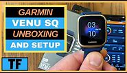 GARMIN VENU SQ Setup & Unboxing! (Watch Faces, Charging, Settings, Changing Band, Activities)