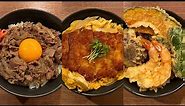 Top 3 Most Eaten Japanese Dinner - You will become addicted! GYUDON, KATSUDON & TENDON
