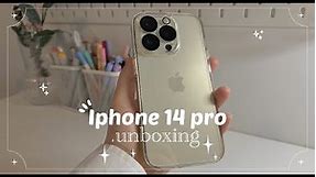✨  iphone 14 pro ( gold 256 ) aesthetic unboxing | camera test mini vlog ✿