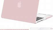 MOSISO Case Only Compatible with MacBook Pro Retina 13 inch (Models: A1502 & A1425) (Older Version Release 2015 - end 2012), Plastic Hard Shell Case & Keyboard Cover & Screen Protector, Rose Quartz