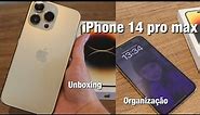iPhone 14 Pro Max (dourado) | unboxing, testando a câmera, organização do celular