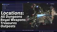 FINAL FANTASY XV - Locations of All Dungeons, Outposts, Camps, Treasures & More l Full Map