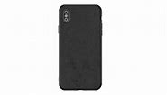 Fabric Back Cover Protective Phone Case Full TPU Soft Edges Great Grip for iPhone Xs Max -Black