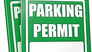MESS Large Thick Parking Pass Hangtags - Parking Permit Hang Tag - Car Parking Tags for Parking Lot - Hanging Parking Permit - Permanent or Temporary Car Tags for Rear View Mirror 3x5" (50, Green)