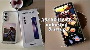 samsung galaxy A54 5G aesthetic unboxing 🫶 | setup, camera & accessoires