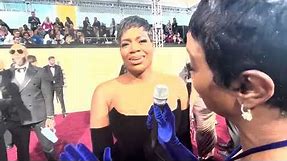 Fantasia Barrino ('The Color Purple') on the 2024 Golden Globes red carpet