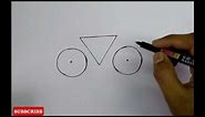 how to draw very easy bicycle for kids _easy drawing tutorial