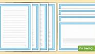 Blue And White Stripes Page Borders