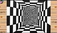 How to draw 3D tunnel - optical illusion | Easy trick art | 3D art