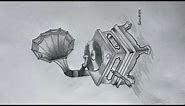 17-phonograph pencil sketch|| pencil art drawing