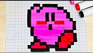 Drawing Kirby with pixel art step by step💞🥺#pixelart