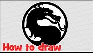 How to draw Mortal Kombat logo step by step