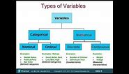 Classification of Variables and Types of Measurement Scales