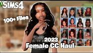 100+ FEMALE CC FINDS | Urban Female Hair CC Haul | The Sims 4