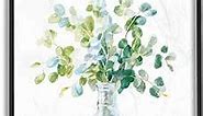 Stupell Industries Flower Jar Still Life Green Blue Painting, 24 x 30, Multi-Color