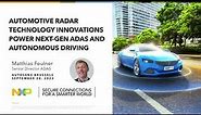 Automotive Radar Technology Innovations for next-gen ADAS and Autonomous Driving