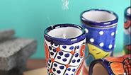 Talavera Shot Glasses Set of 4 Authentic Mexican Tequila Shot Glasses - Hand-painted - 2 Oz (Flowers)