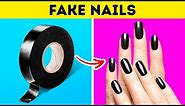 DIY FAKE NAILS AT HOME || Crazy Girly DIYs and Hacks