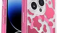 OtterBox iPhone 14 Pro (ONLY) Symmetry Series+ Case - DISCO COWGIRL (Pink), ultra-sleek, snaps to MagSafe, raised edges protect camera & screen