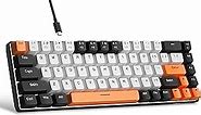MageGee Portable 60% Mechanical Gaming Keyboard, MK-Box LED Backlit Compact 68 Keys Mini Wired Office Keyboard with Red Switch for Windows Laptop PC Mac - White/Black