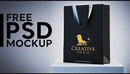 Shopping Bag Mockup | Gold Foil Paper Bag Mockup | FREE PSD MOCKUP