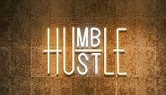 Hustle LED Neon Sign for Wall Decor, Humble Party Decorations, USB Powered Switch Adjustable Brightness LED Neon Lights, for Office Room, Gym Room, Man Cave Decor (Yellow&White)