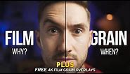 WHEN and WHY you should use FILM GRAIN in your videos (and FREE Film Grain Overlays!)