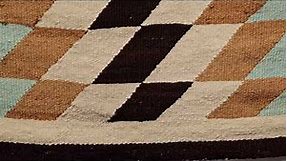 Vintage Native American Navajo Rug in a Block Pattern in Earth Tone Colors 1663, 2′ 7″ x 5′