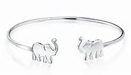 Thin Lucky Elephant Bangle Cuff Bracelet High 925 Sterling