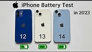 iPhone 14 vs iPhone 13 vs iPhone 12 Battery Drain Test in 2023 | SURPRISING! (HINDI)