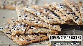 Gluten Free Crackers Recipe - How To Make Healthy Vegan Gluten Free Crackers With Seeds
