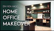 WORK FROM HOME OFFICE MAKEOVER - Ikea Hacks to Create Beautiful Workspace + FULL COST BREAKDOWN $$