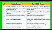 Difference between Volatile memory and Non - Volatile memory // what is volatile memory ?