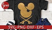 Mickey pirate svg free, pirate svg, instant download, disneyworld svg, shirt design, disney svg free, mickey svg free, funny svg, png, dxf 0115